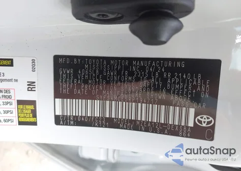 2024 Toyota Corolla Se from USA, damaged, VIN 5YFS4MCE5RP194717